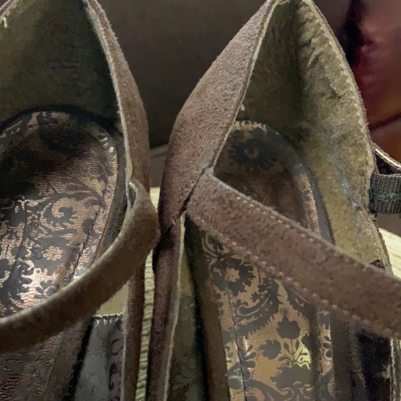 Brown Suede Buckled Heels - Picture 4 of 7